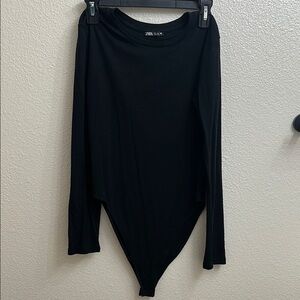 Zara Black Long Sleeve Bodysuit